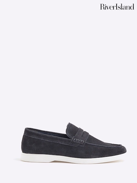 River Island Blue Deconstructed Loafers (F89979) | kr685