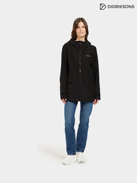 Negru - Didriksons Femei tonuri parka impermeabilă (F89994) | 1,192 LEI