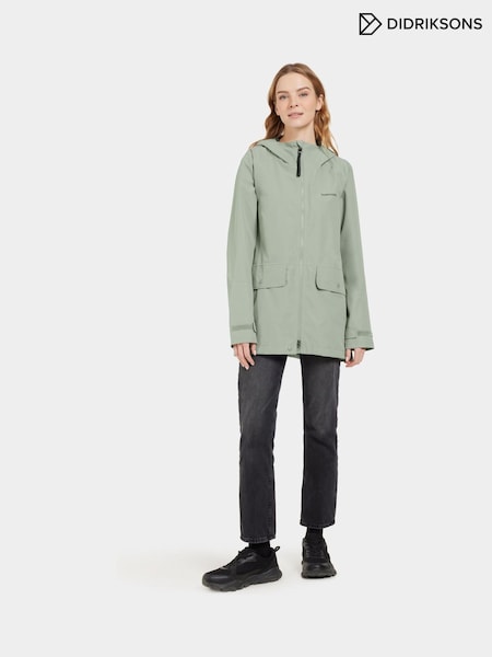 Verde - Didriksons Femei tonuri parka impermeabilă (F90005) | 1,192 LEI