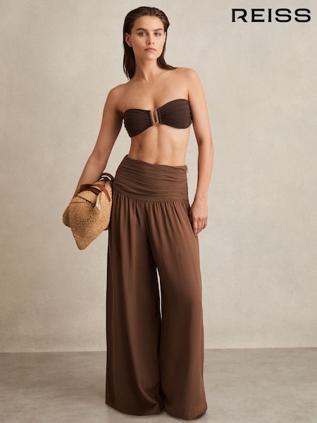 Reiss Lola Lyocell Blend Wide Leg Trousers (F90030) | 1,221 LEI