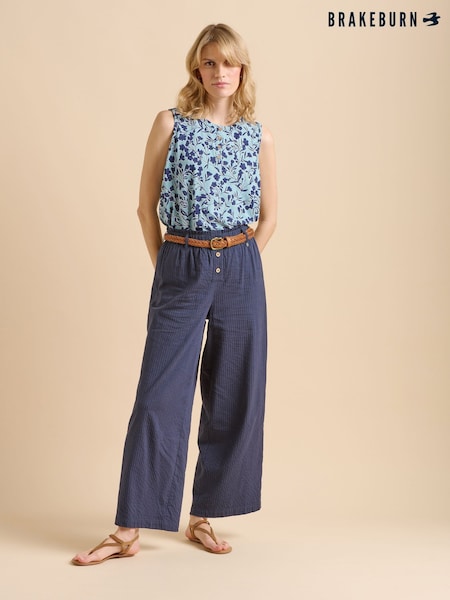 Brakeburn Blue Shadow Floral Print 100% Cotton Vest (F90182) | €50