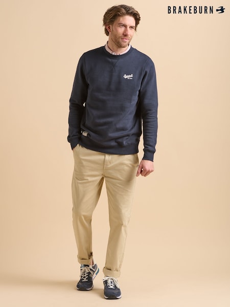 Brakeburn Blue Custom Crew Neck 100% Cotton Sweatshirt (F90201) | AED262