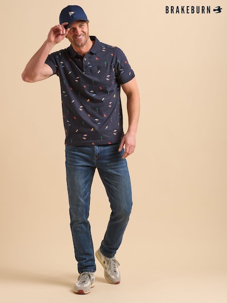 Brakeburn Blue Beach 100% Cotton Polo Shirt (F90227) | €50
