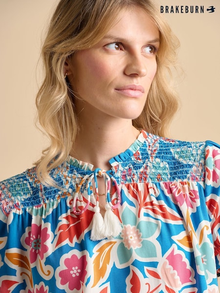 Brakeburn Blue Full Bloom Blouse (F90234) | ₪241