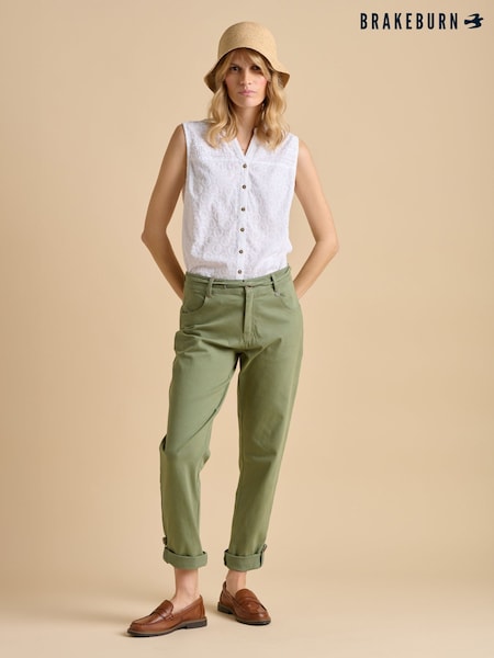 Brakeburn White Buoy Sleeveless 100% Cotton Blouse (F90247) | 2,704 UAH