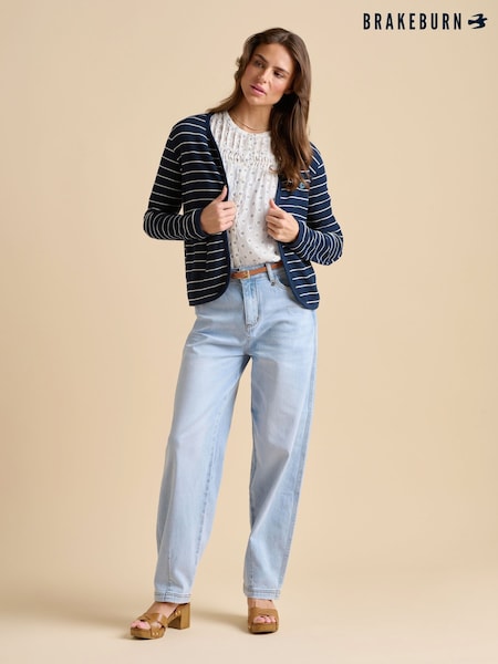 Brakeburn Blue Breton Stripe Sweat 100% Cotton Jacket (F90275) | 2,403 UAH