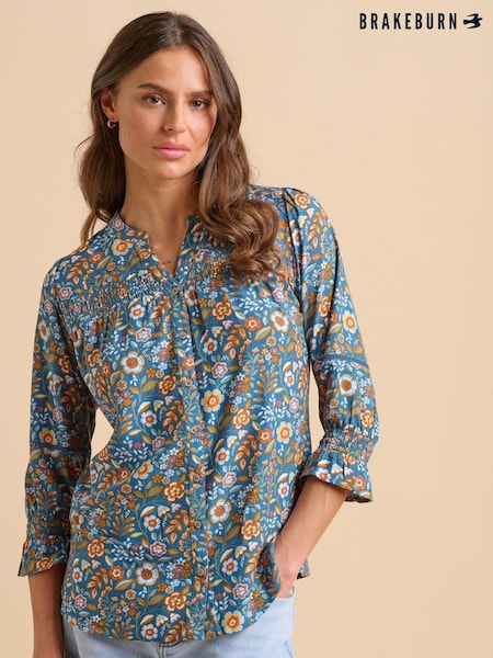 Brakeburn Blue Secret Garden Blouse (F90284) | ₪251