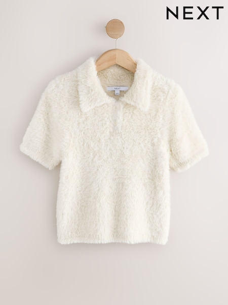 Ecru Bear Short Sleeve Polo Jumper (F90385) | AED147