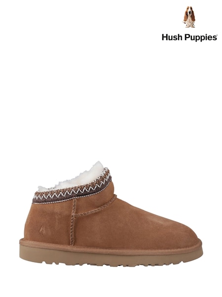 Hush Puppies Sloane Bootie Brown Slippers (F90406) | 559 LEI