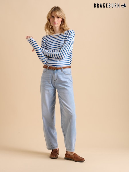 Brakeburn Blue Barrel Leg 100% Cotton Jeans (F90495) | €80