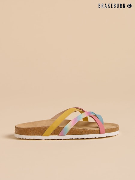Brakeburn Brown Light Zebra Multi Strap Sandals (F90519) | ₪176