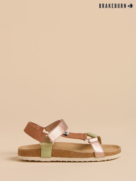 Brakeburn Brown Dark Playful Webbing Strap Sandals (F90523) | ₪176