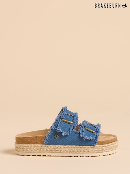 Brakeburn Blue Denim Platform Sandals (F90528) | ₪226
