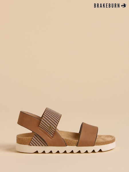 Brakeburn Brown Stripe Sandals (F90530) | ₪216