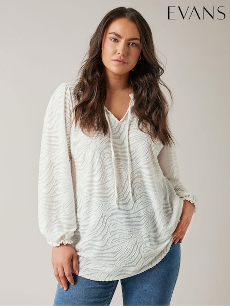 Evans Curve Burnout Print Top (F90531) | AED204