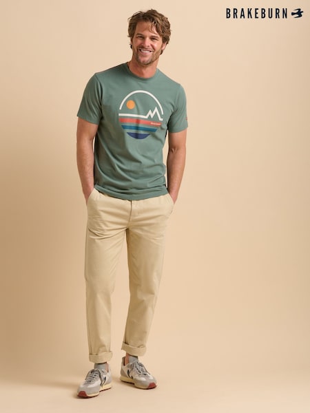 Brakeburn Green Seagul 100% Cotton T-Shirt (F90534) | $50