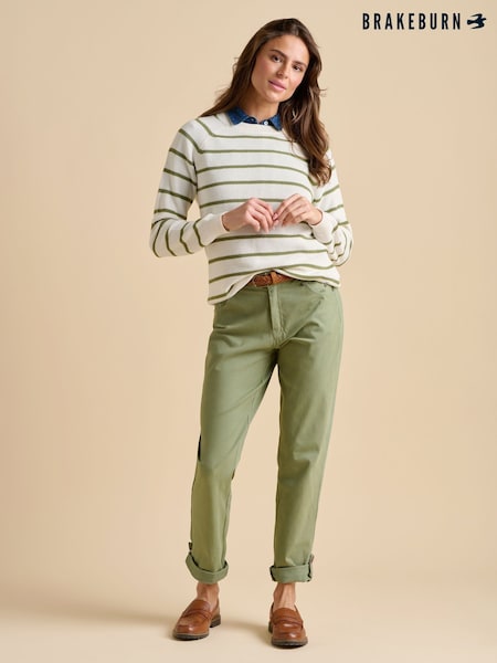 Brakeburn Cream Stripe Crew Neck Knitted Jumper (F90583) | 3,304 UAH