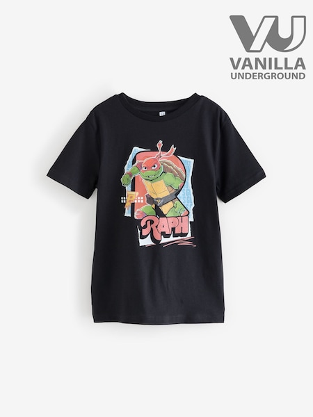 Vanilla Underground Black Teenage Mutant Ninja Turtles Raph Short Sleeved 100% Cotton T-Shirt (F90609) | R$ 170