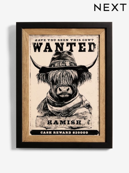 Black Hamish the Highland Cow Wanted Wall Art (F90632) | 3,985 ISK