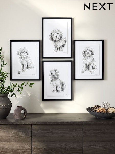 Set of 4 Sketched Cockapoo Wall Art (F90633) | € 101