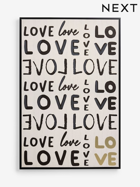 Statement Love Hand Paint Detail Wall Art (F90648) | 98 €