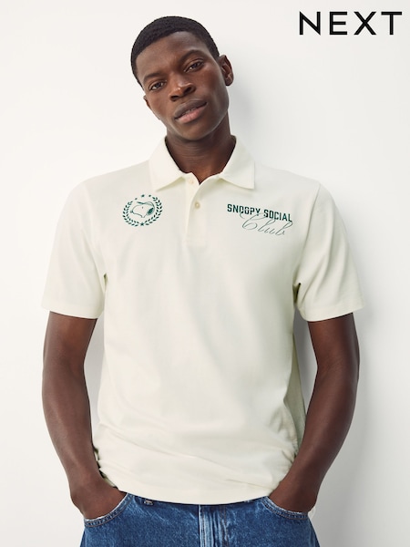 White Ecru Licence Snoopy Polo Shirt (F90738) | €36