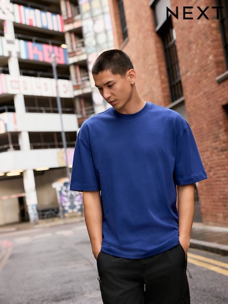 Blue Relaxed Fit Heavyweight T-Shirt (F90841) | €18