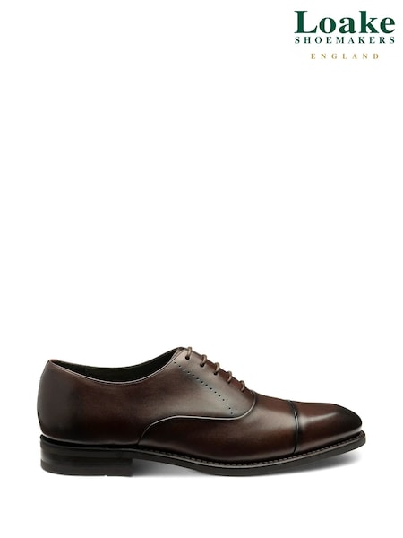 Loake Handpainted Toe Cap Oxford Brown Shoes (F90923) | 297 €