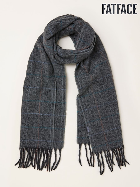 FatFace Charcoal Grey Check Scarf (F90936) | €39