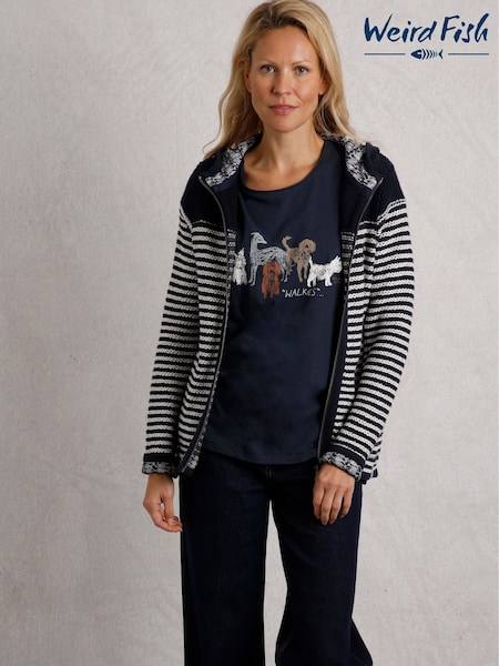 Weird Fish Blue Bianca Full Zip Striped Macaroni Hoodie (F90969) | 5,107 UAH