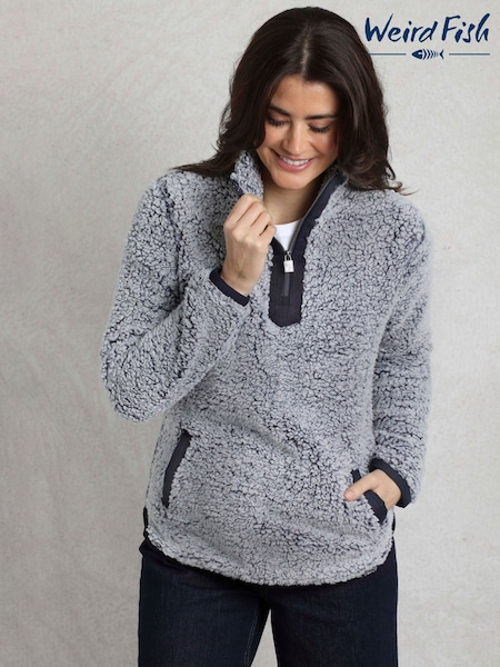 Weird Fish Grey Madi Cosy 1/4 Zip Fleece (F90976) | €79