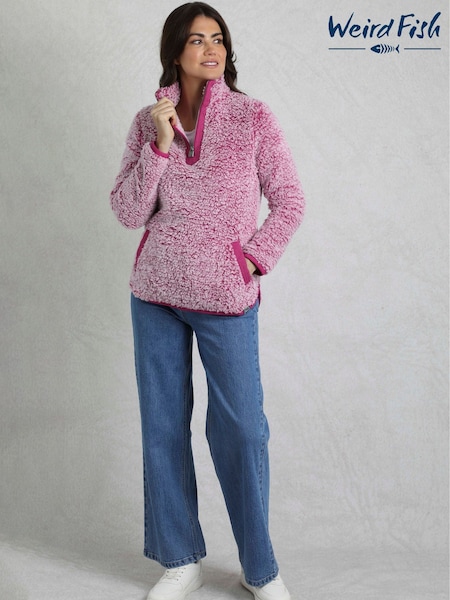 Weird Fish Pink Madi Cosy 1/4 Zip Fleece (F90978) | ₪302
