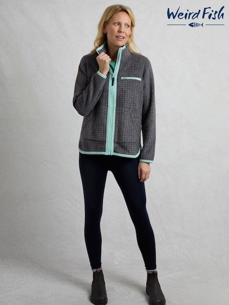 Weird Fish Grey Tilly Qtr Zip Grid Fleece (F90991) | €100