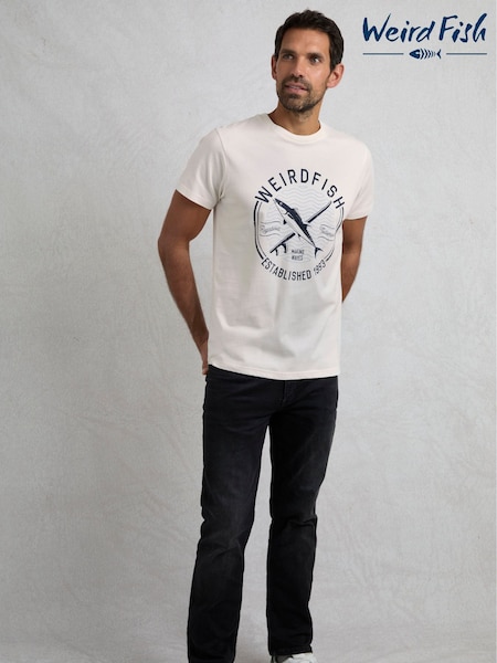 Weird Fish White Hudson Short Sleeve Branded 100% Cotton T-Shirt (F90993) | €40