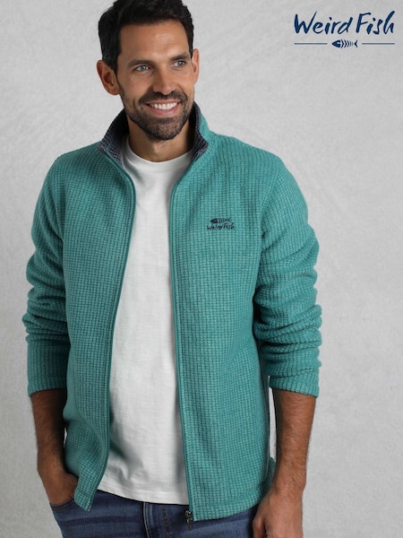 Weird Fish Green Shires Full Zip Grid Fleece (F90997) | €80