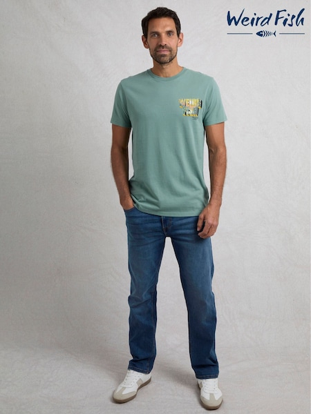 Weird Fish Blue Wild Life Heritage Wash Graphic Print 100% Cotton T-Shirt (F91004) | €40