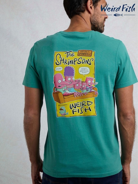 Verde - Weird Fish Shrimpsons Heritage Wash Artist 100% Cotton T-Shirt (F91010) | 40 €