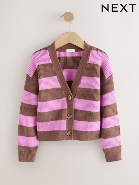 Brown/Purple Stripe Boxy Cardigan (3-16yrs) (F91092) | €25 - €32