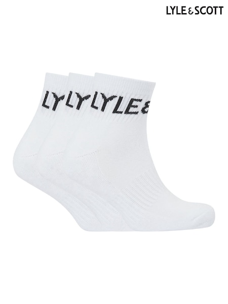 Lyle & Scott White Crew Socks 3 Pack (F91189) | €16.50