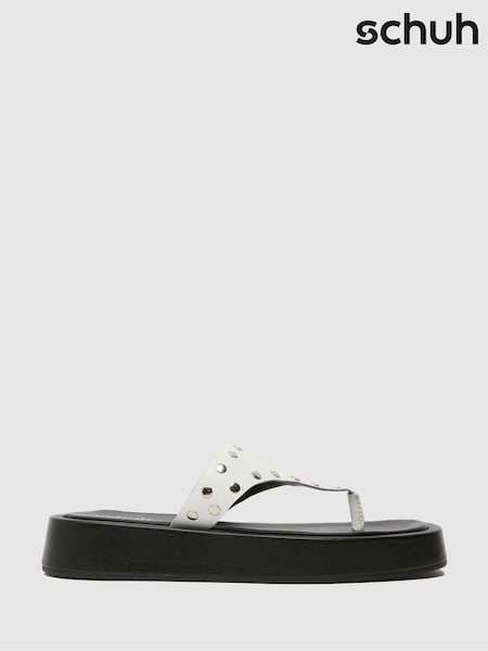 Toryn Stud Toe Post Black Sandals (F91212) | €58