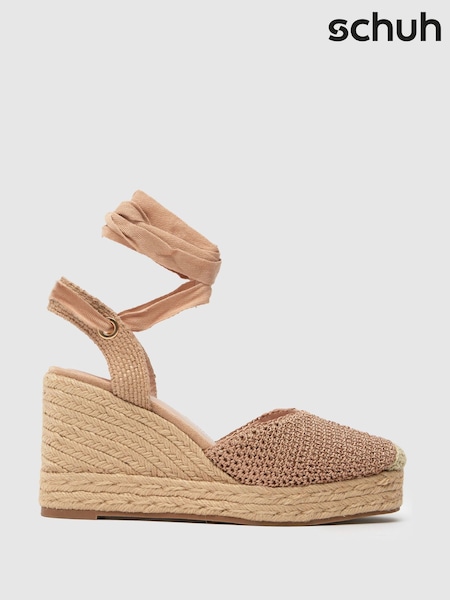 Schuh Natural Velma Tie Wedge Espadrille Shoes (F91215) | R$ 395