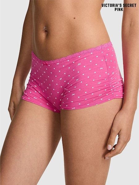 Victoria's Secret PINK Pink Gossip Short Cotton Boyshort Knickers (F91324) | €10.50
