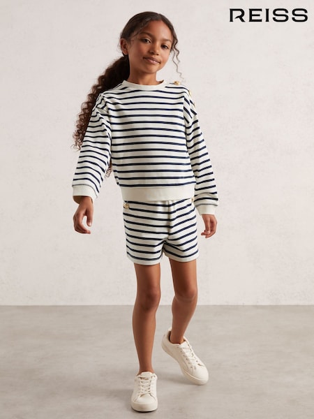 Reiss Navy/Ivory Daya Top & Joggers Set (F91346) | AED468