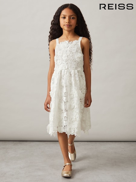 Reiss Ivory Melody Guipure-Lace Midi Dress (F91374) | €138