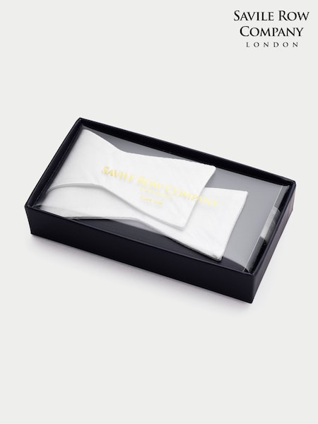 The Savile Row Company White Self Bow Tie (F91398) | €36