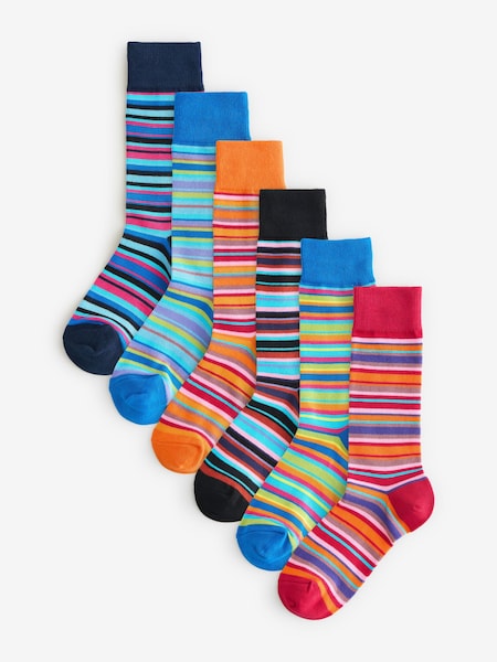 OddBalls Multi Mens Stripes Bundle Socks 6 Pack (F91438) | €37