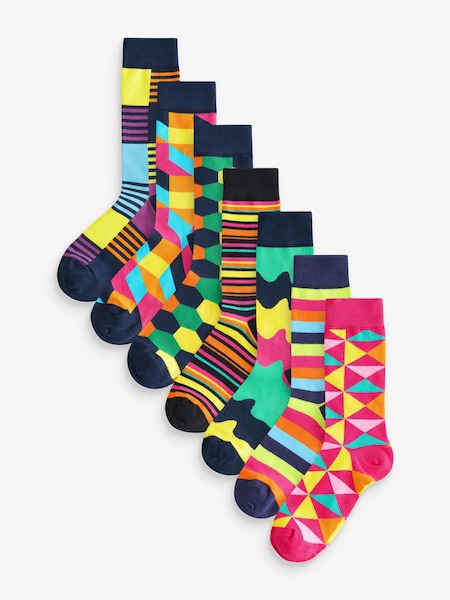 OddBalls Multi Mens Mix and Match Socks 7 Pack (F91440) | €44