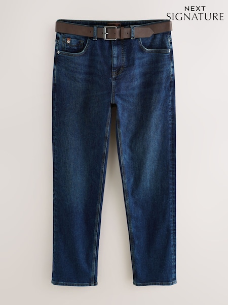 Blau - Gerade Passform - Signature Belted Jeans (F91441) | 67 €