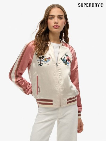 Superdry Cream Suikajan Embroidered Bomber Jacket (F91497) | €121