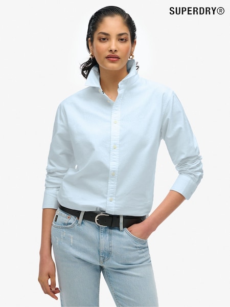 Superdry Slim Oxford Long Sleeve 100% Blue Cotton Shirt (F91503) | 285 zł